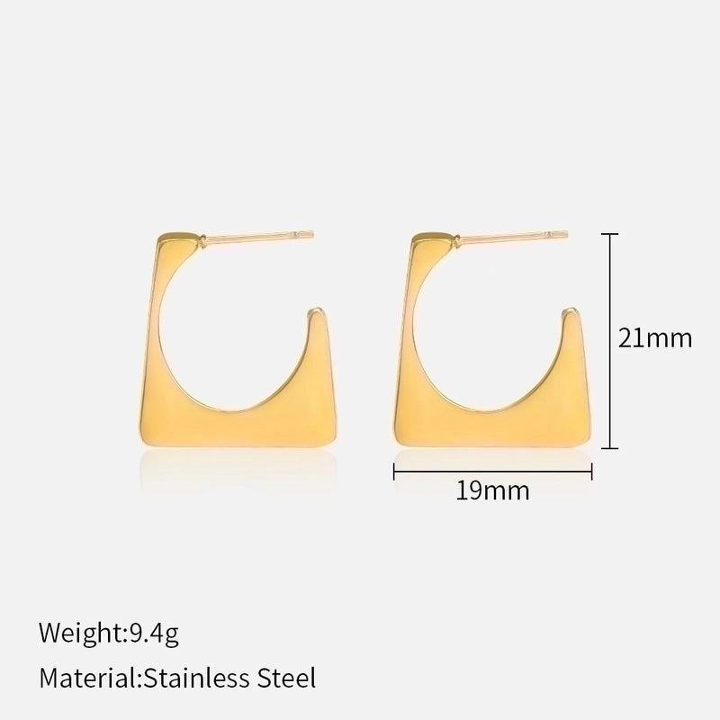 1 Pair IG Style Minimalist Solid Color Plating 304 Stainless Steel Stainless Steel Earrings