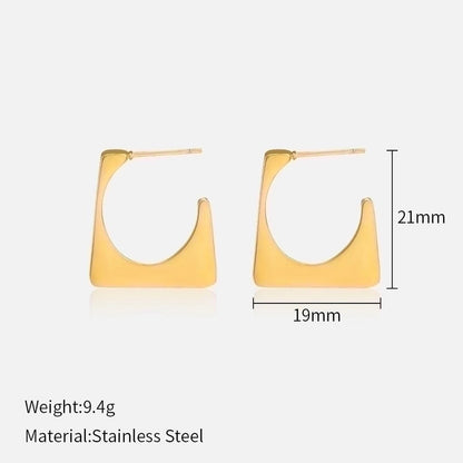 1 Pair IG Style Minimalist Solid Color Plating 304 Stainless Steel Stainless Steel Earrings
