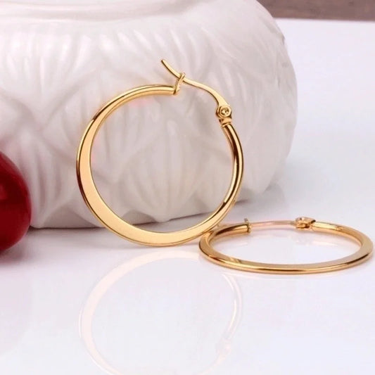 Minimalist Heart Shape Stainless Steel Plating Earrings 1 Pair