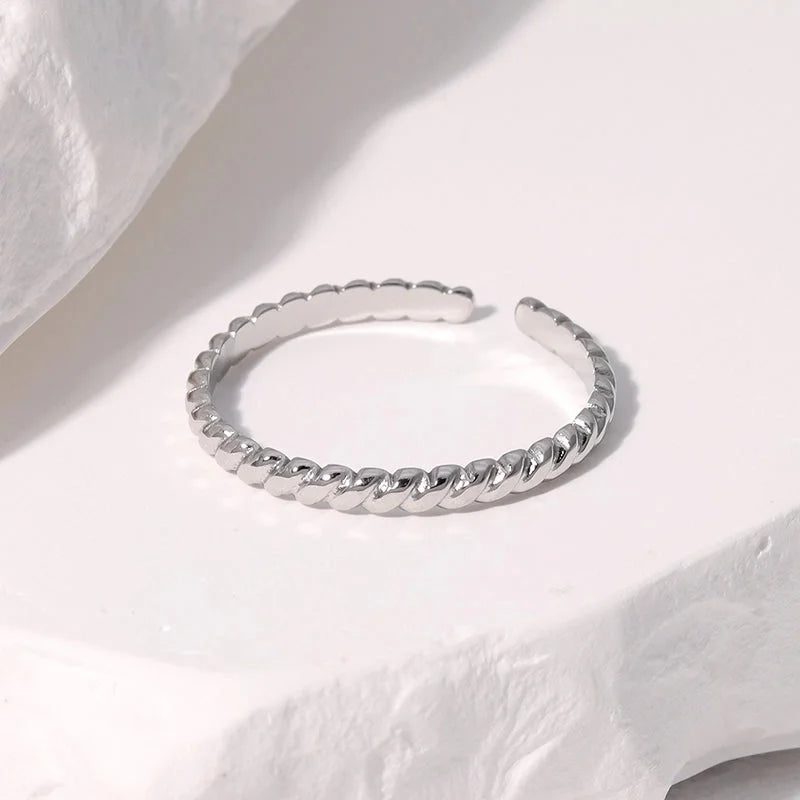 IG Style Modern Style Minimalist Geometric 304 Stainless Steel 18K Gold Plated Open Rings