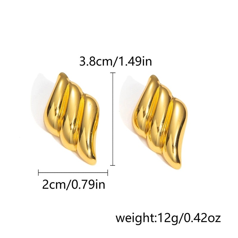 1 Pair Classic Style Geometric Oval Heart Shape Plating 304 Stainless Steel Ear Studs