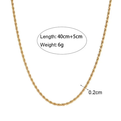 Retro Geometric 304 Stainless Steel 18K Gold Plated Plating Necklace