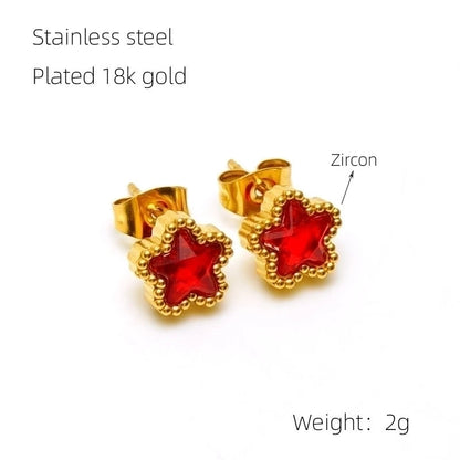 1 Pair Glam Retro Heart Shape Plating Inlay 304 Stainless Steel Rhinestones 18K Gold Plated Drop Earrings