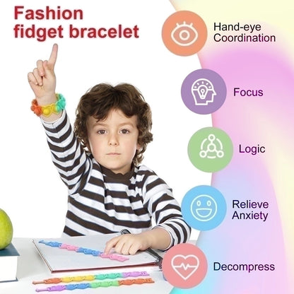 Cute Colorful Heart Silicone Squeeze Bracelet Pressure Reduction Toy