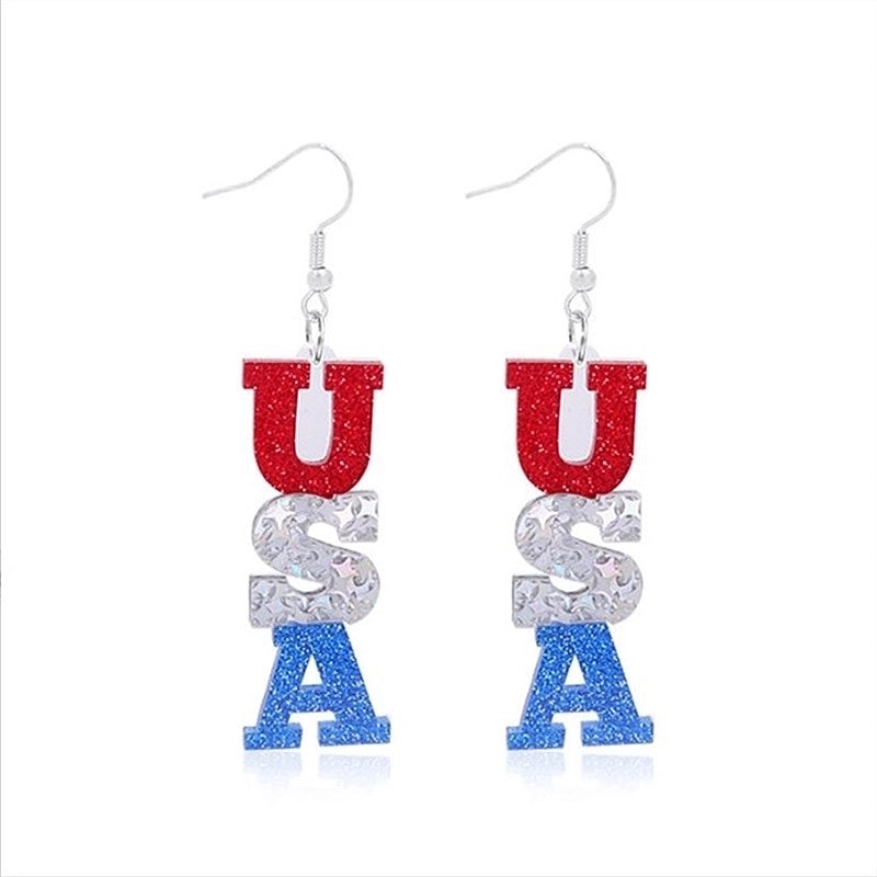 1 Pair Retro Color Block Plating Arylic Iron Aluminum Silver Plated Drop Earrings