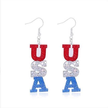 1 Pair Retro Color Block Plating Arylic Iron Aluminum Silver Plated Drop Earrings