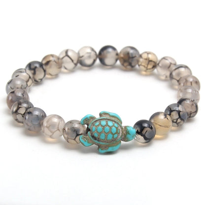 Minimalist Round Turquoise Tiger Eye Beaded Bracelets