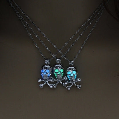 Hot-selling Luminous Openable Skull Pendant Halloween Luminous Necklace