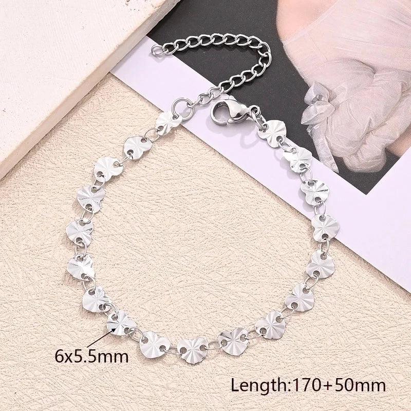 Best Seller In Europe And America 304 Stainless Steel Furnace Vacuum Plating Color Sequins Dripping Oil Hollow Love Butterfly Bracelet