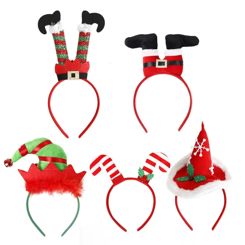 Christmas Cartoon Style Cute Christmas Hat Santa Claus Plastic Party Headband