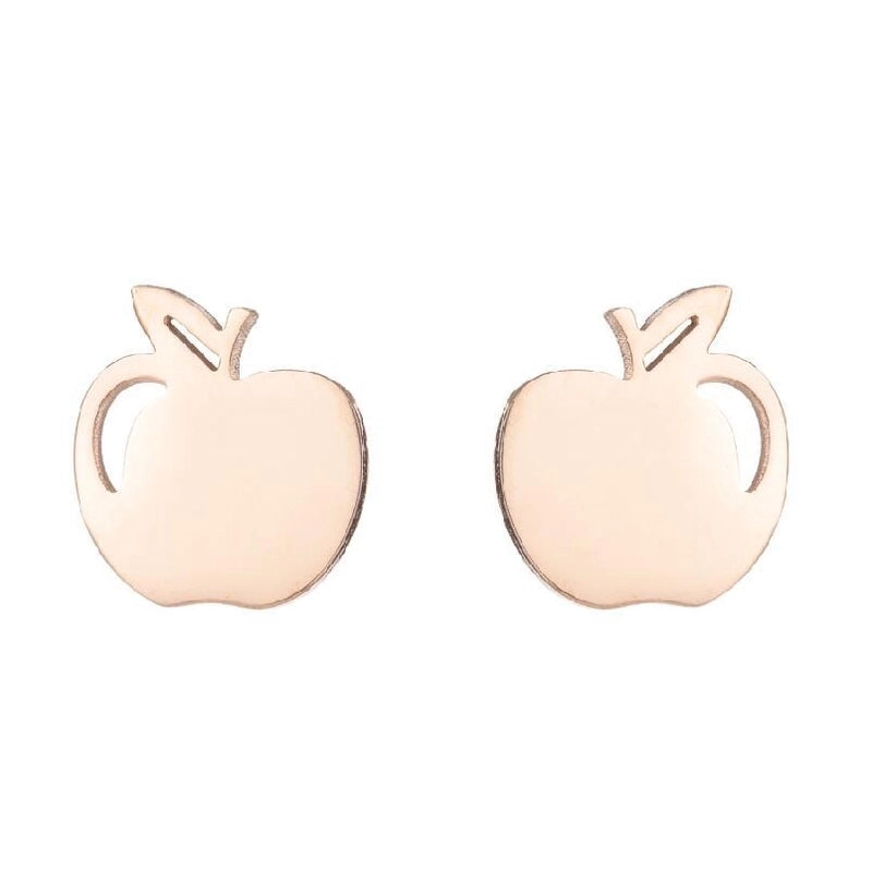 1 Pair Fashion Heart Shape Flower Plating 304 Stainless Steel 18K Gold Plated Stainless Steel Earrings