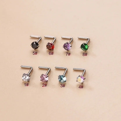 1 Piece Nose Rings & Studs Fashion Geometric 316L Stainless Steel Zircon