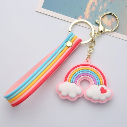 Love Rainbow Keychain Internet-famous Girl's Heart Rainbow Car Key Chain Couple Creative Bag Pendant