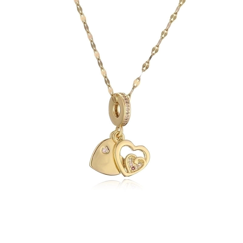 Ig Style Minimalist Animal Key Copper Plating Inlay Zircon Gold Plated Pendant Necklace