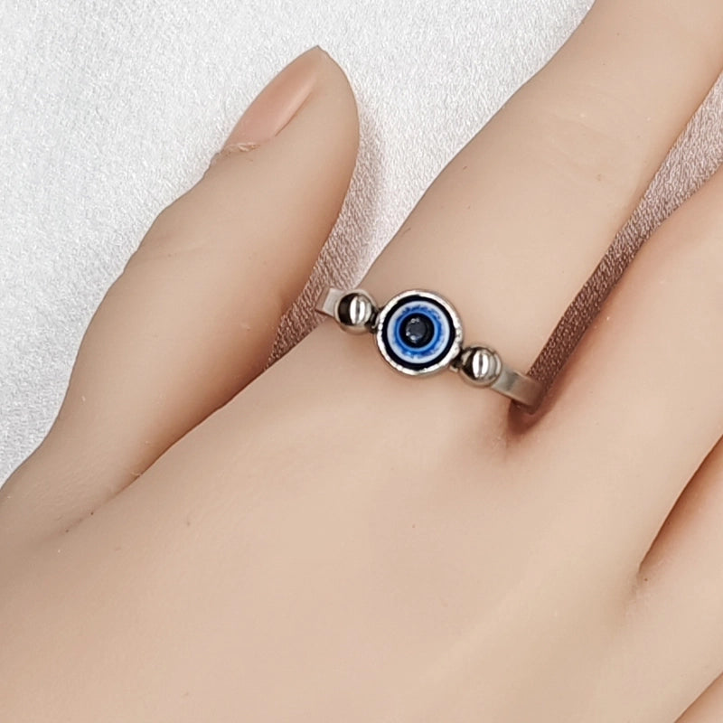 3 Pieces Classic Style Devil\'s Eye Stainless Steel Plating Gold Plated Open Rings