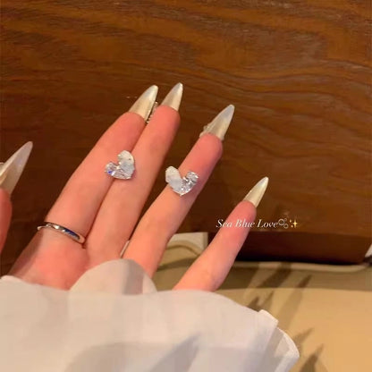 1 Pair Casual Minimalist Round Heart Shape Plating Inlay Copper Zircon Earrings