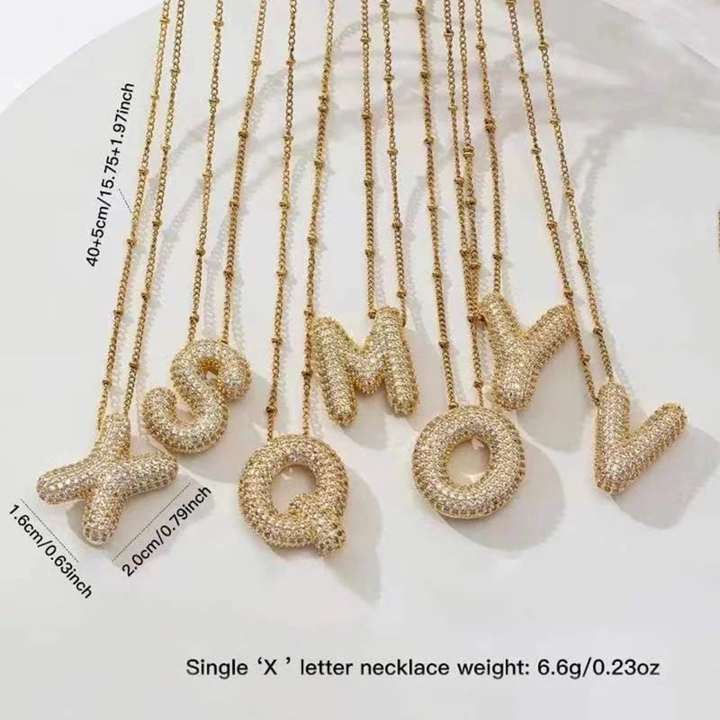 Casual Hip-Hop Rock Letter 304 Stainless Steel Copper Inlay 18K Gold Plated Zircon Pendant Necklace