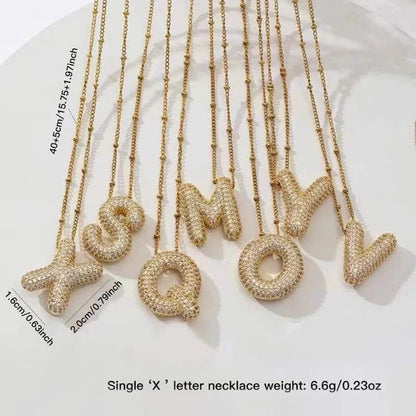Casual Hip-Hop Rock Letter 304 Stainless Steel Copper Inlay 18K Gold Plated Zircon Pendant Necklace