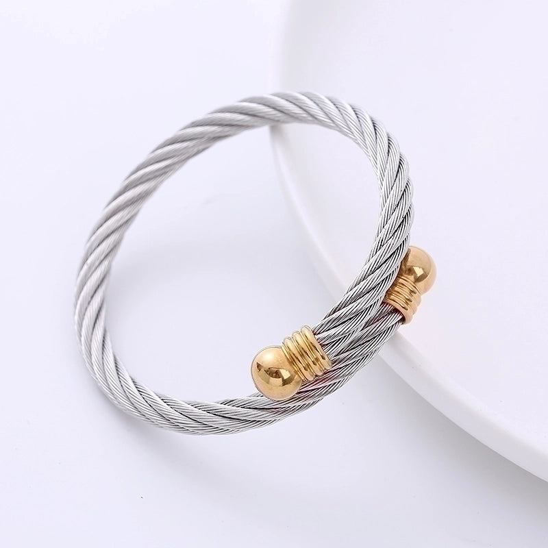 Retro Bulb 304 Stainless Steel 18K Gold Plated Bangle In Bulk