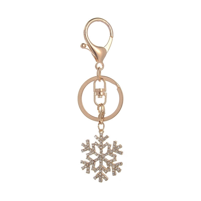Sweet Snowflake Alloy Plating Rhinestones Keychain