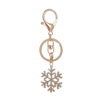 Sweet Snowflake Alloy Plating Rhinestones Keychain