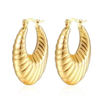 1 Pair Fashion Solid Color Plating 304 Stainless Steel 18K Gold Plated Earrings