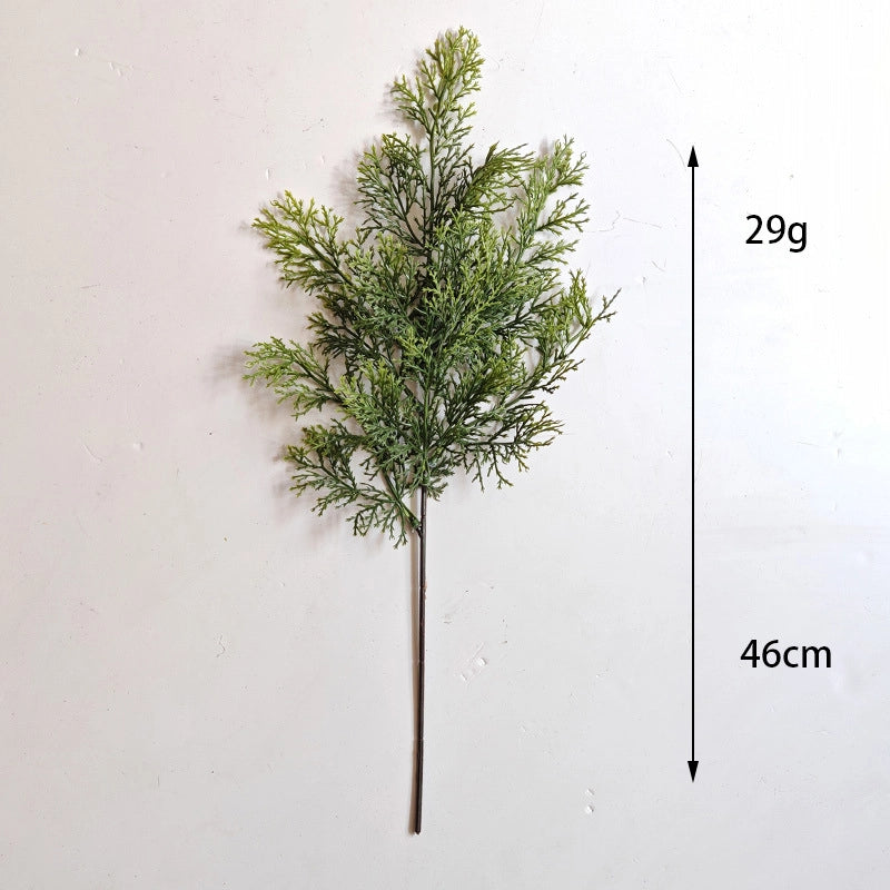 Simulation Pine Needle Red Fruit Single Christmas Green Plant Ornaments Indoor And Outdoor Flower Arrangement Decoration Artificial Pine Needle With Frost
