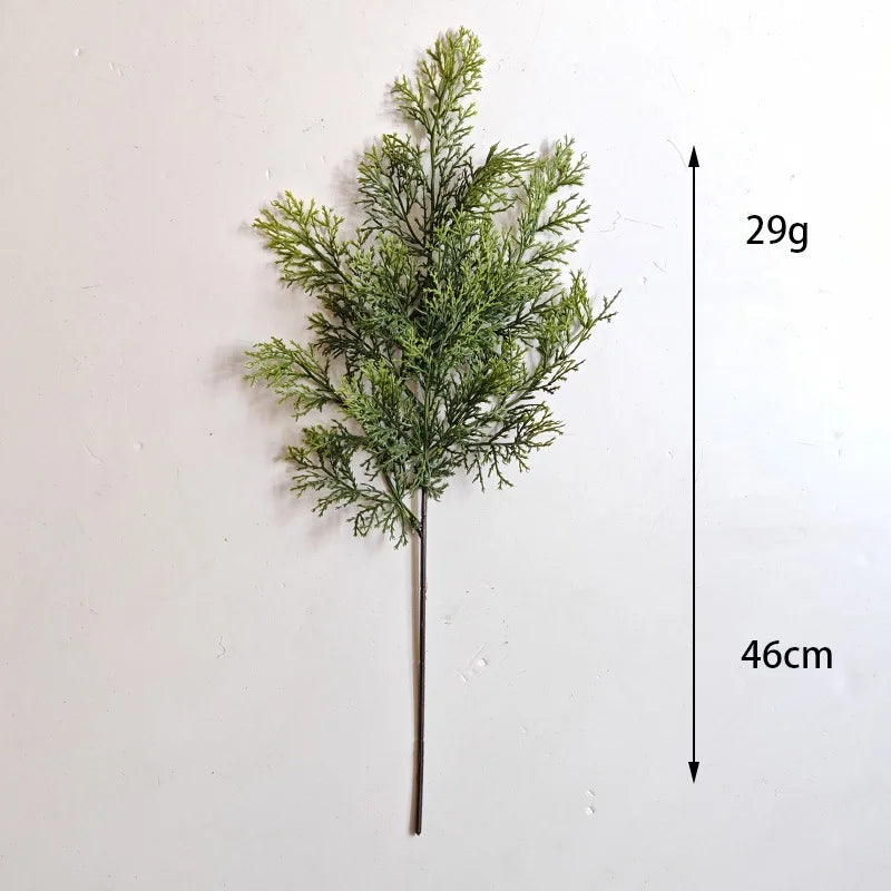 Simulation Pine Needle Red Fruit Single Christmas Green Plant Ornaments Indoor And Outdoor Flower Arrangement Decoration Artificial Pine Needle With Frost