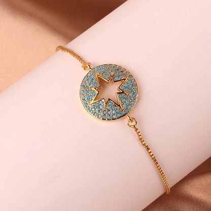Fashion Color Block Copper Plating Inlay Zircon Bracelets 1 Piece