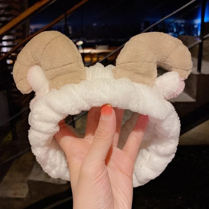 Cat Ears Hair Band Hair Band Korean Plush Internet Celebrity Rabbit Ear Hair Accessories Bow Face Wash Hair Band