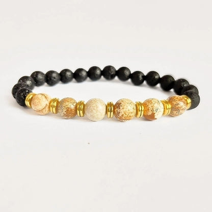 Minimalist Color Block Turquoise Tiger Eye Lapis Lazuli Bracelets 1 Piece