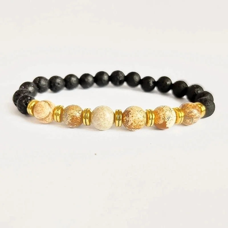 Minimalist Color Block Turquoise Tiger Eye Lapis Lazuli Bracelets 1 Piece