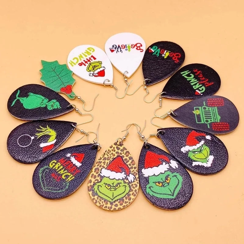 Novelty Water Droplets Pu Leather Women's Earrings 1 Pair