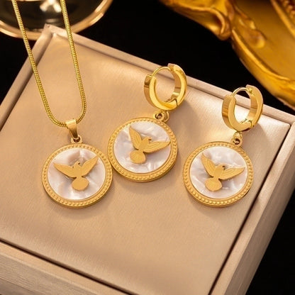 304 Stainless Steel 18K Gold Plated Retro Plating Flower Acrylic Artificial Rhinestones Resin Earrings Necklace