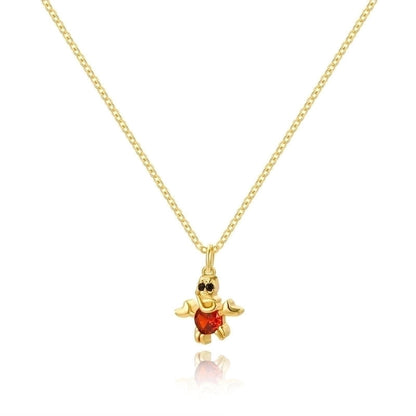 Cartoon Style Cartoon Character Copper Plating Inlay Zircon 18k Gold Plated Pendant Necklace