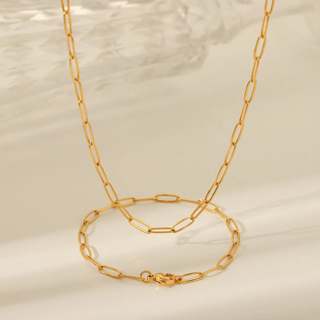IG Style Ellipse Geometric Stainless Steel Electroplating Necklaces