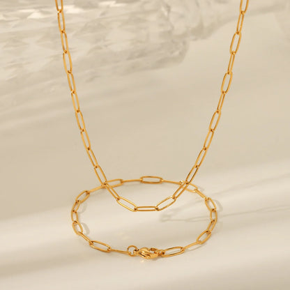 IG Style Ellipse Geometric Stainless Steel Electroplating Necklaces