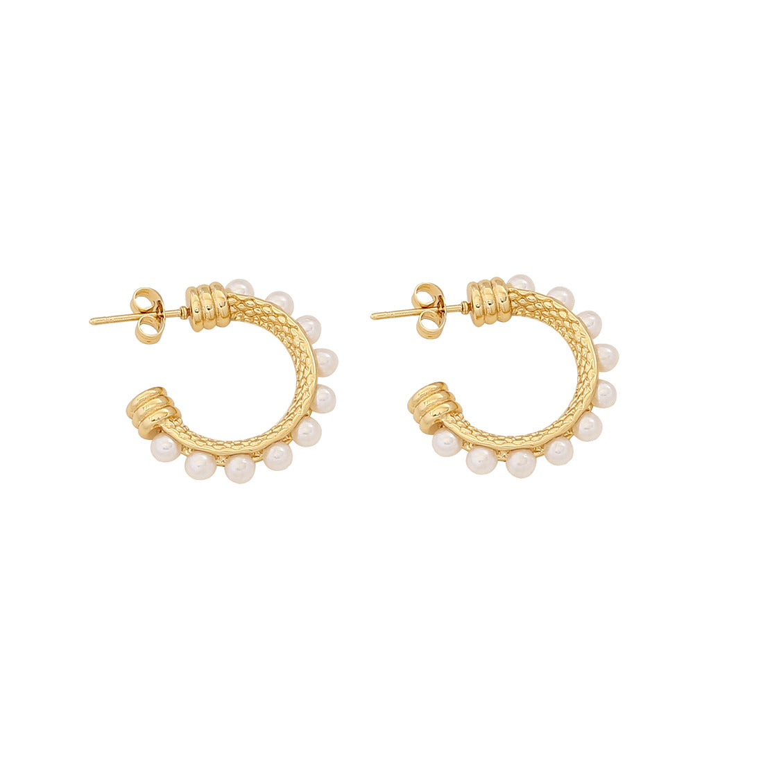 Expressive Geometric U-Shape Stainless Steel Electroplating Stud Earrings