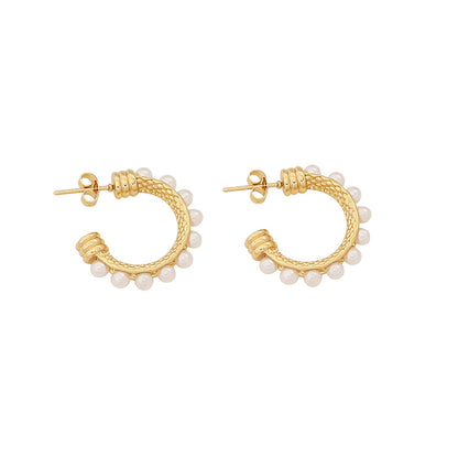 Expressive Geometric U-Shape Stainless Steel Electroplating Stud Earrings