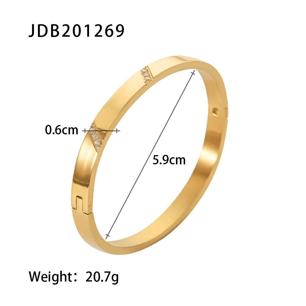 Women IG Style Geometric Stainless Steel 18K Gold Plated Bracelets