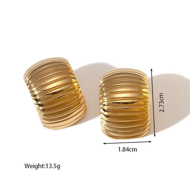 1 Pair Beach Minimalist Rhombus Plating 304 Stainless Steel 18K Gold Plated Ear Studs