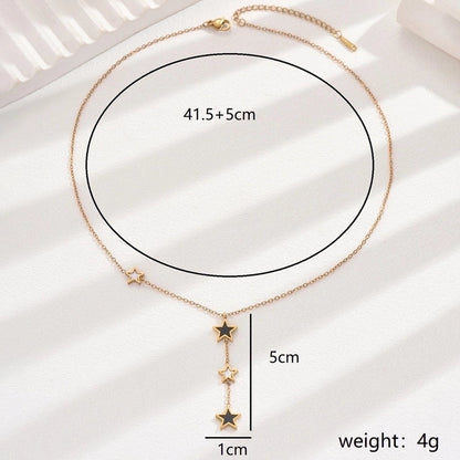 50 Pieces Casual Vacation Minimalist Parthenocissus Grass Round Butterfly 201 Stainless Steel Shell 18K Gold Plated Inlay Pendant Necklace