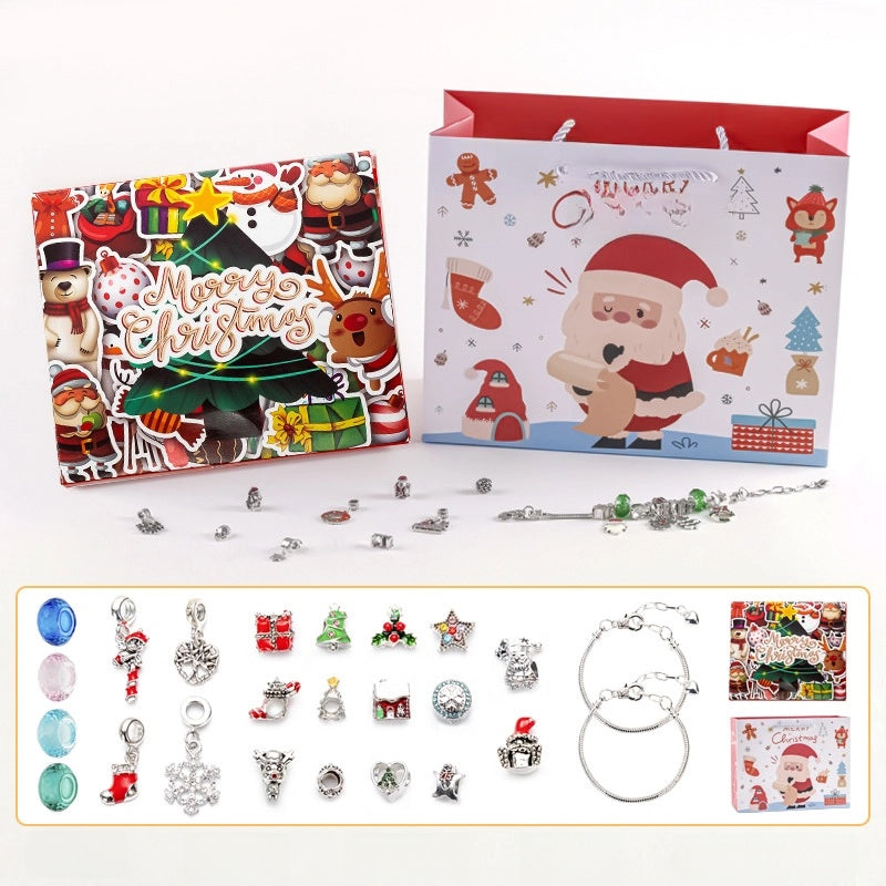New Christmas Blind Box Set Snowflake Oil Drop Beaded Bracelet Cute Christmas Old Man Bell Christmas Tree Accessories