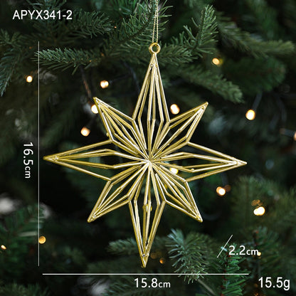 Christmas Elegant Lady Pastoral Star Elk Plastic Holiday Banquet Hanging Ornaments Decorations Hanging Ornaments