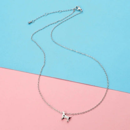 Cute Minimalist Dog Heart Shape 304 Stainless Steel 18K Gold Plated Plating Pendant Necklace