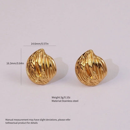 1 Pair Minimalist Triangle Plating 304 Stainless Steel Imitation Gold Stainless Steel Earrings