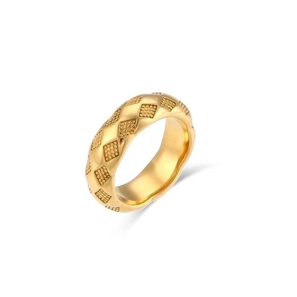 Minimalist Solid Color 304 Stainless Steel 18K Gold Plated Plating Rings