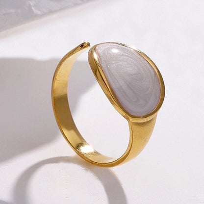 Fashion Geometric 304 Stainless Steel 18K Gold Plated Plating Open Ring