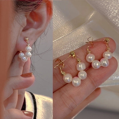 2 Pieces Fashion Heart Shape Flower Copper Beaded Plating Inlay Pearl Zircon Earrings Ear Studs 1 Pair