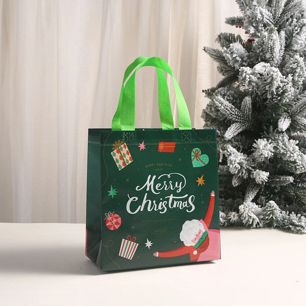Christmas Non-woven Bag Gift Tote Bag Takeaway Tote Bag Gift Packaging Bag Christmas Gift Bag